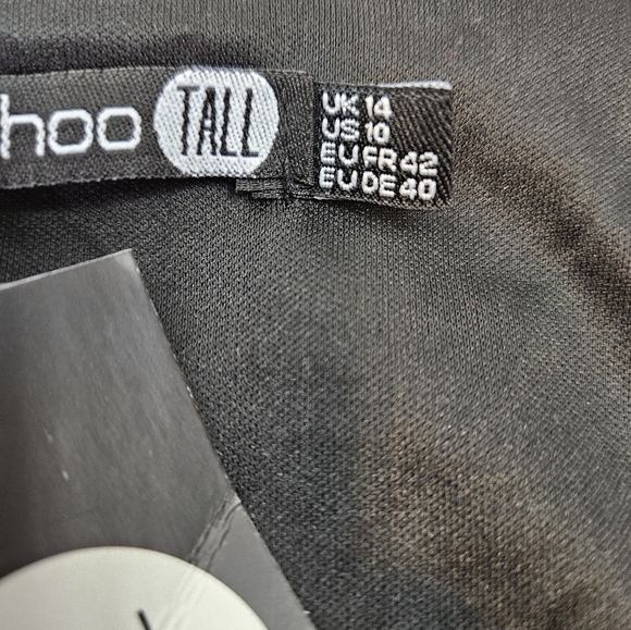 NWT BooHoo Tall Anna Slinky Wrap Front Black Bodysuit Size 14 Women's Tall‎ B7 - Picture 6 of 10